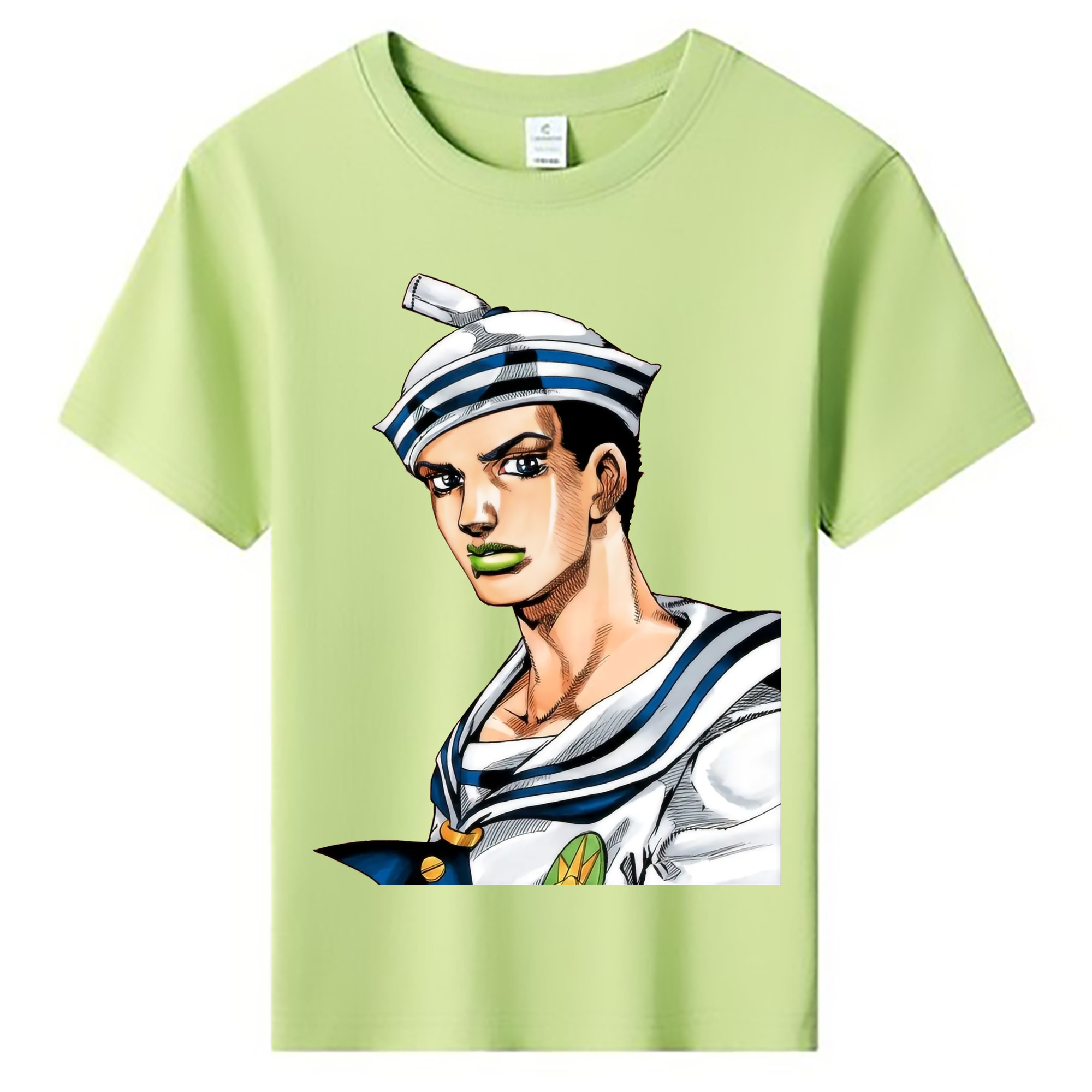 （画像用） ジョジョの奇妙な冒険 東方定助 JoJo's Bizarre Adventure Higashikata Josuke 綿100％キッズTシャツ（フロントプリント）